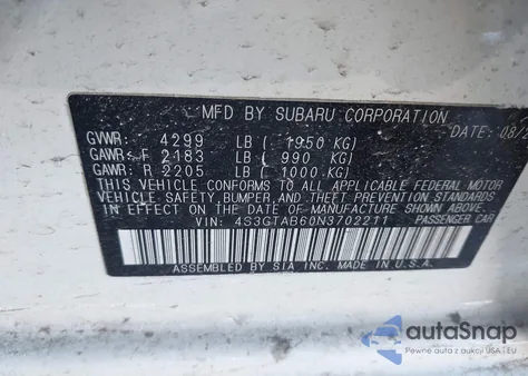 2022 Subaru Impreza Base 5-Door z USA, uszkodzony, nr VIN 4S3GTAB60N3702211